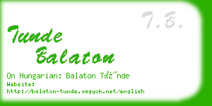 tunde balaton business card